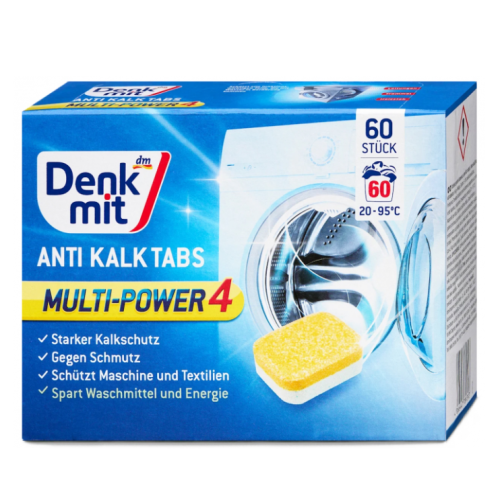 Анти-вапнякові таблетки для пральної машини Denkmit Multi-Power 4 60шт Анти-вапнякові таблетки для пральної машини Denkmit Multi-Power 4 60шт
